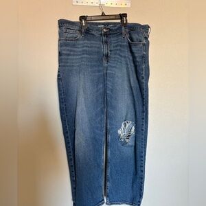 Old Navy Blue Distressed Boyfriend Jeans